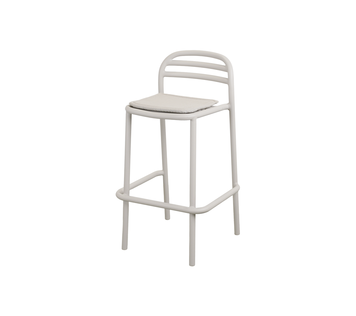 Modern bar stool in a sand color design.