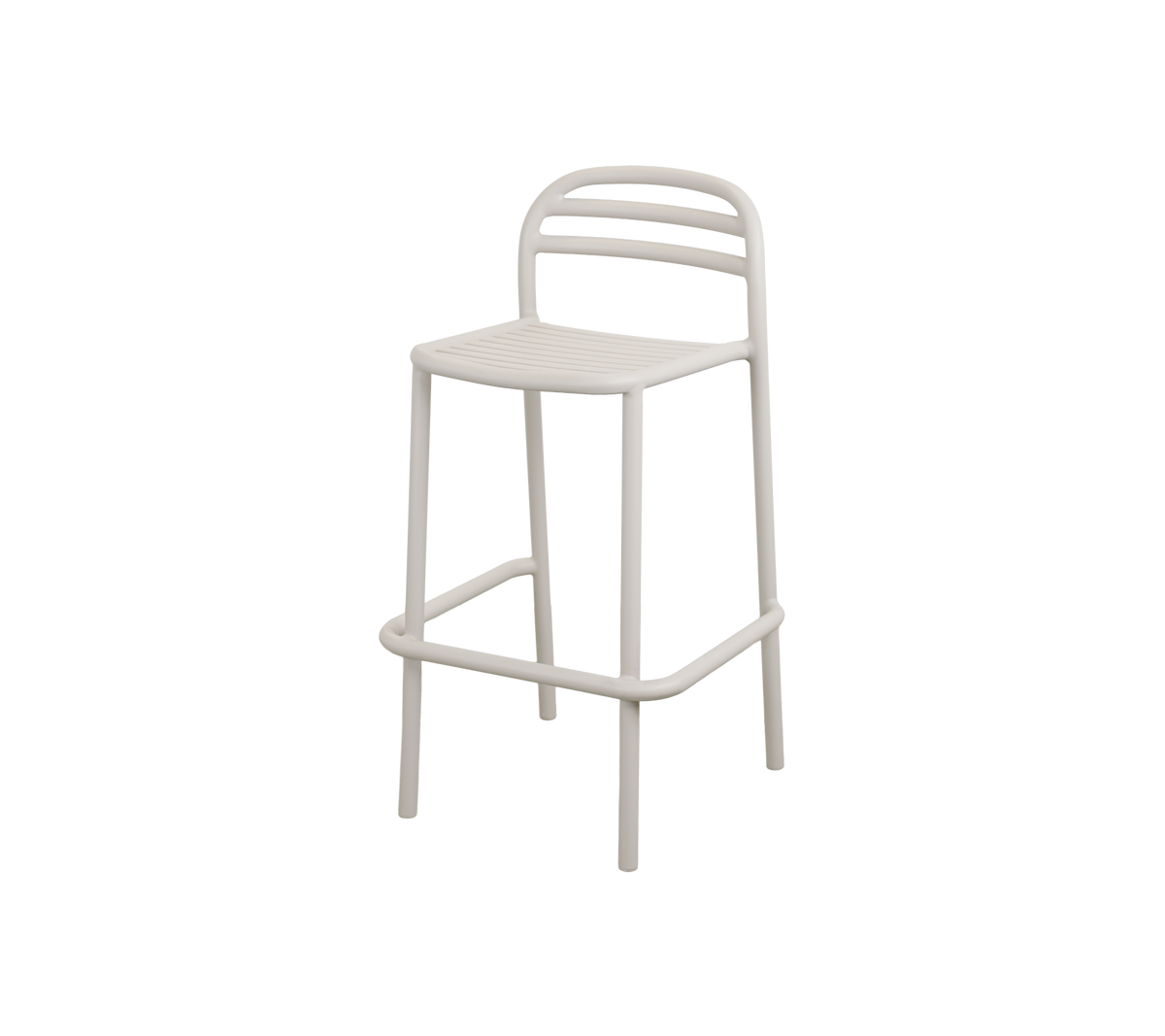 Sand bar stool with a minimalist design.