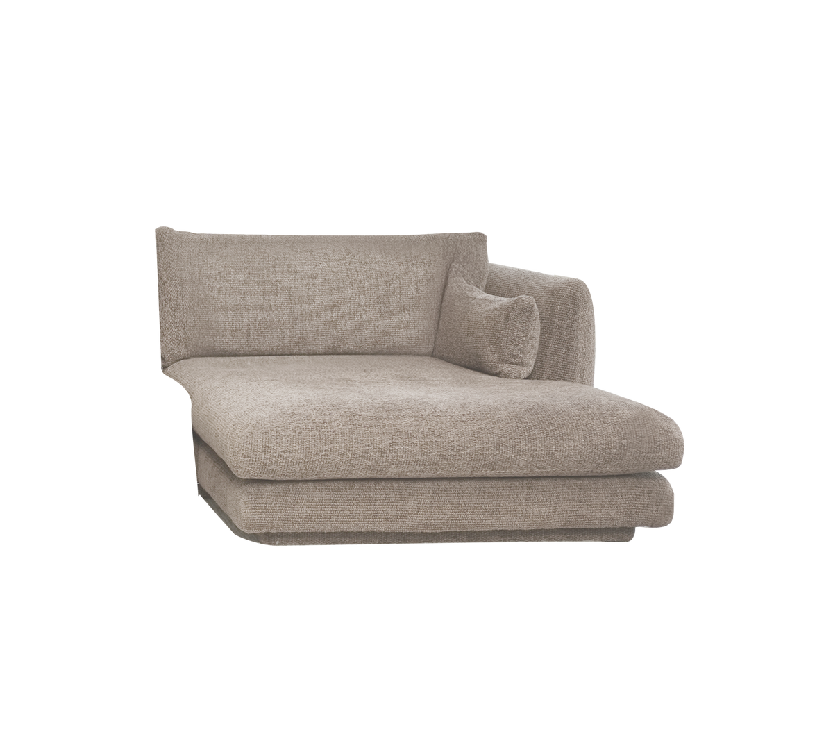 Light brown chaise lounge with a contemporary design.
