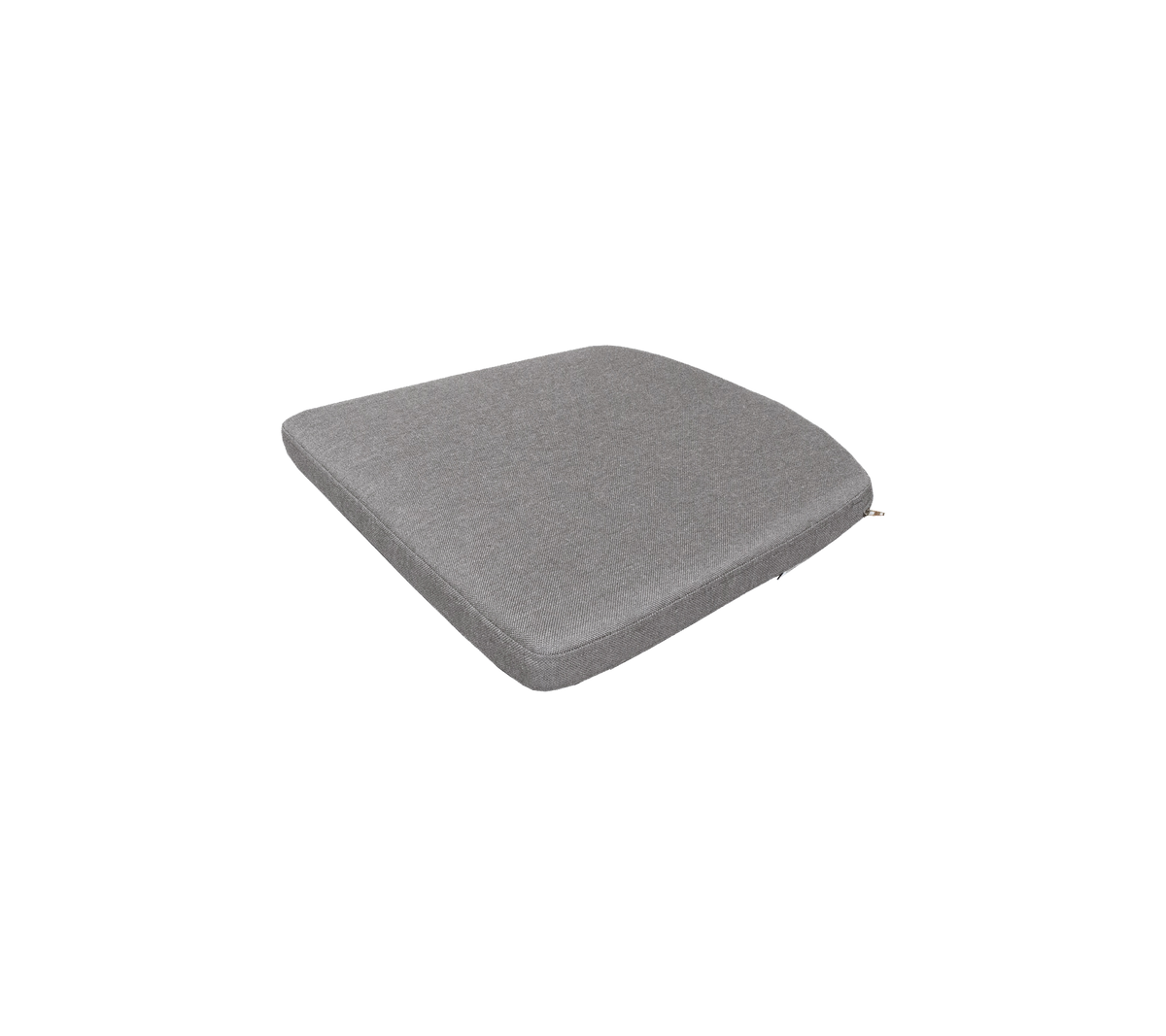 Square gray cushion with a smooth surface, designed for comfort and support. Suitable for various seating arrangements.