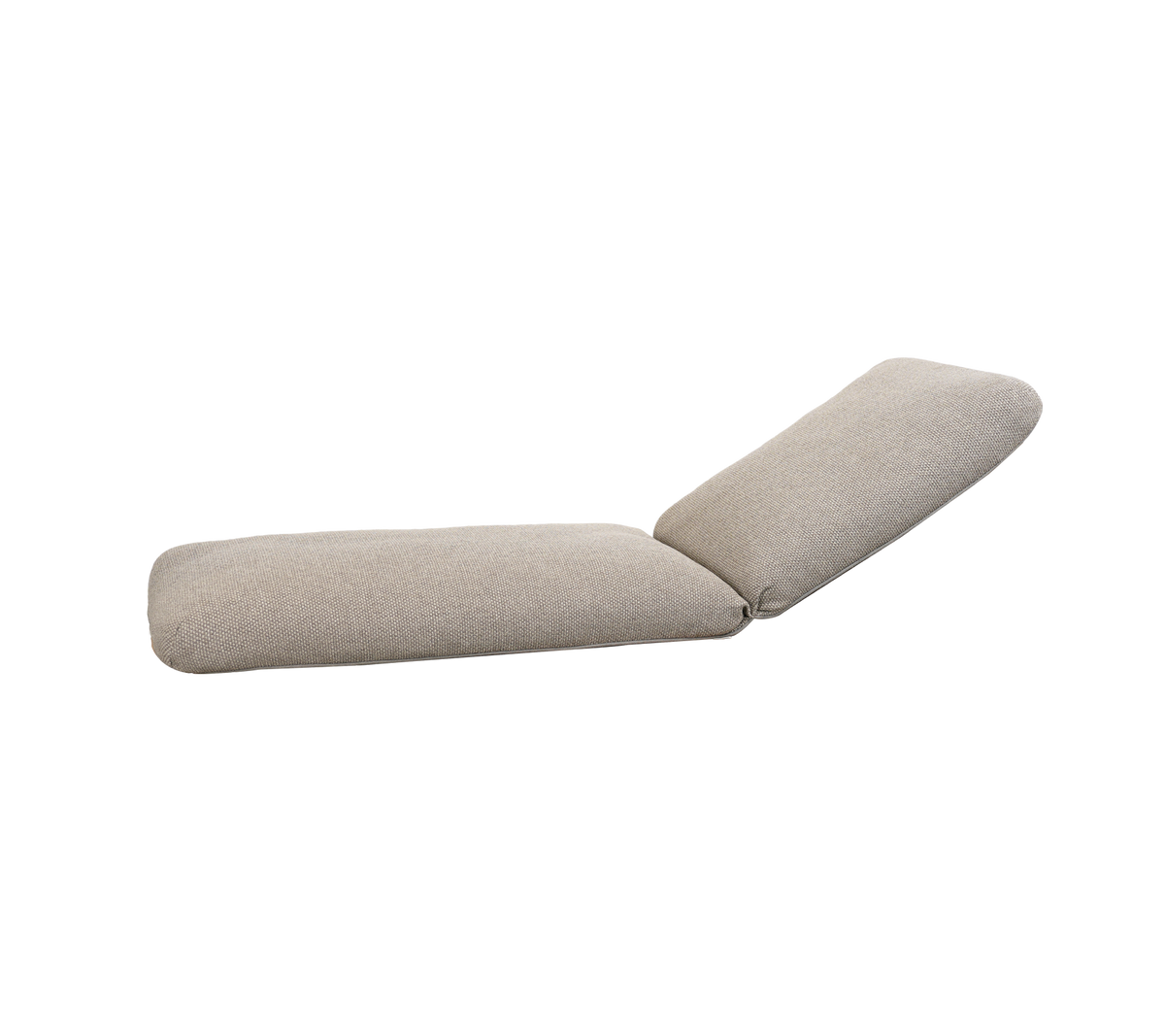 Light brown cushion with a reclined design.