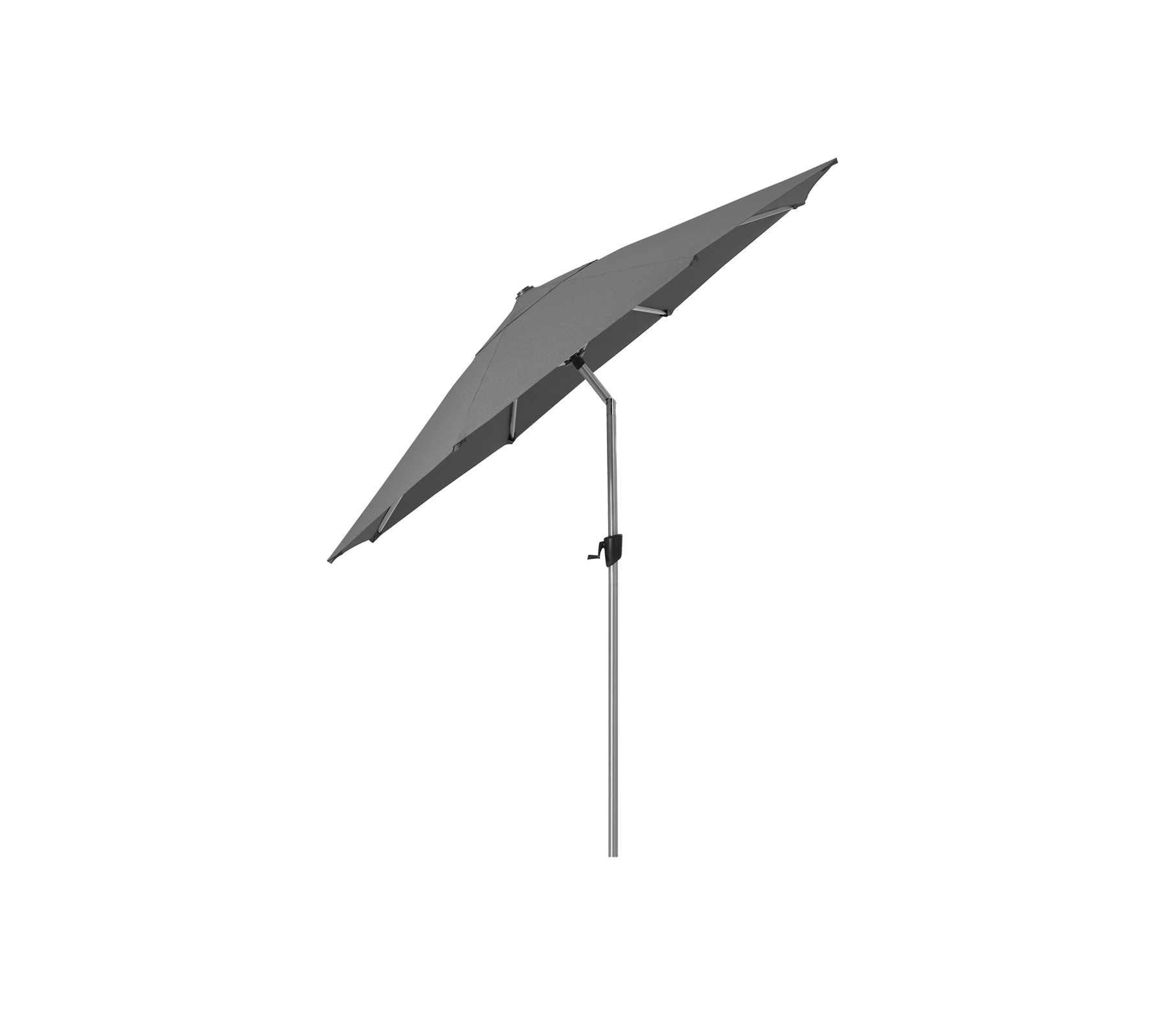 A sleek, modern umbrella with a rectangular canopy supported by a slender pole, designed for shading and shelter.