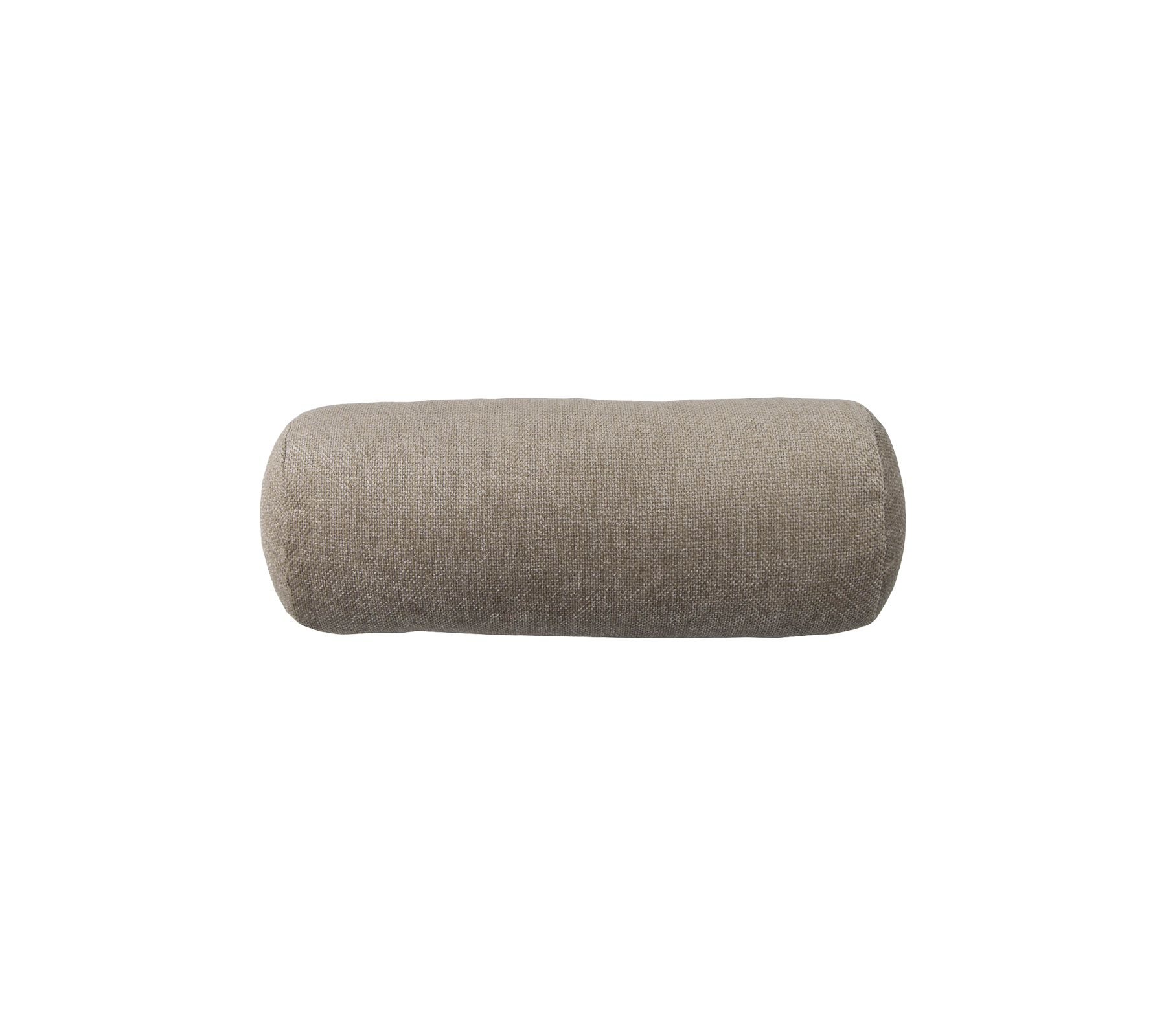 Beige cylindrical cushion with a textured surface, ideal for decorative or functional use in various settings.